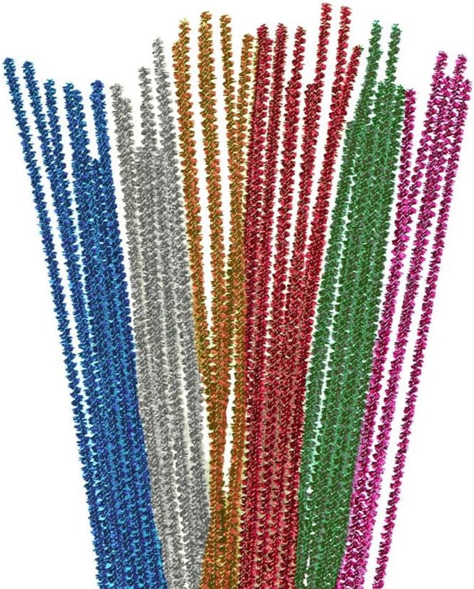 Knutseldraad Chenille Stengels Gemixt in Kleuren 6mm x 30cm - 25 Stuks