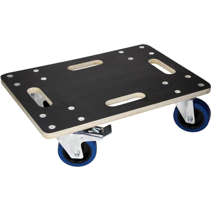 Meubeldolly 35 x 50 cm van multiplex met parkeerrem Laadvermogen 800 kg