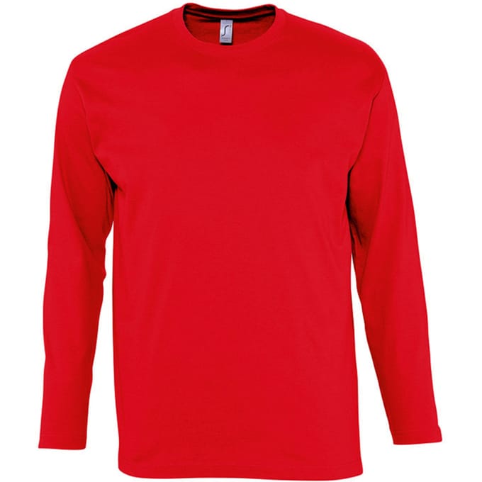 SOLS Heren Monarch T-Shirt met lange mouwen (Rood)