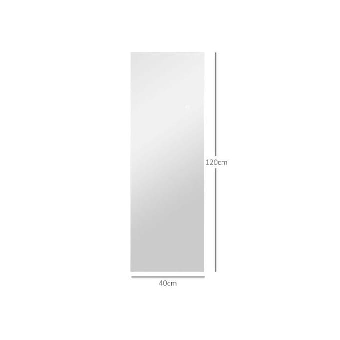 HOMCOM Miroir long sur pied 40 x 120 cm, avec éclairage LED, miroir mural avec commande tactile