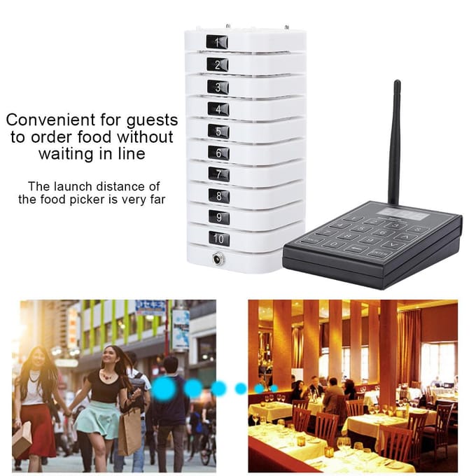 Pager Maaltijd Oproeper Wachtrij Draadloos Oproepsysteem Ontvanger voor Restaurant SU-669-S EU Plug white