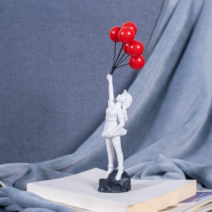 Hars Banksy Figuurtjes voor Interieur Bloemenwerper Standbeeld Sculptuur Huis Bureau Decor Kunst Collectie Objecten black