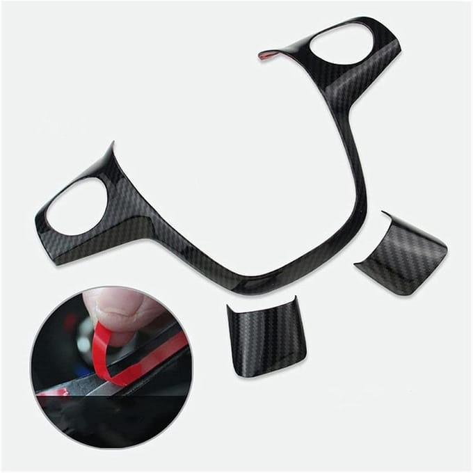3PCS koolstofvezel stuurhoes geschikt voor Ford Focus Escape Kuga C-Max black