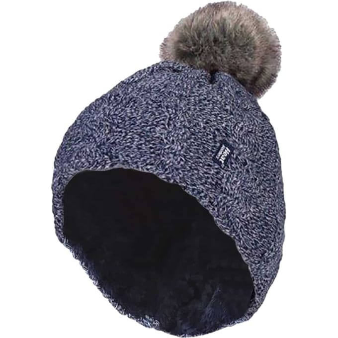 Heat Holders - Thermische pomponhoed voor dames - Blauw
