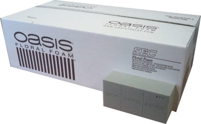 Rayher Rechthoekig steekschuim/oase - 8x - nat - grijs - 23 x 11 x 7 cm - bloemisten steekschuim