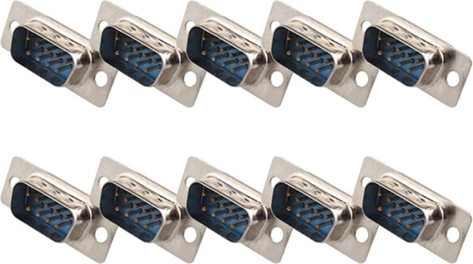 Seriële RS232 connector 9-pins SUB-D (m) / solderen 10 stuks