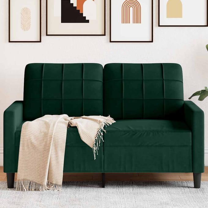 vidaXL - Tweezitsbank - 120 - cm - fluweel - donkergroen