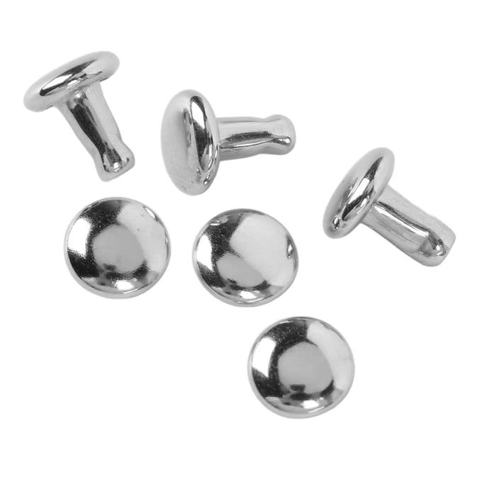 500 Sets Dubbelkopklinknagel 5x5mm RVS Klinknagel Stud Kit voor Leerbewerking Kleding white