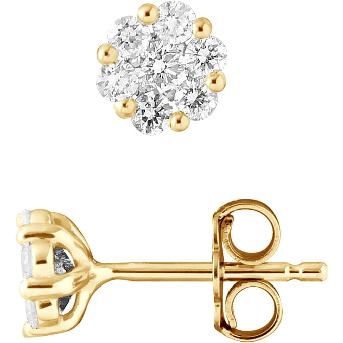 Stud Earrings Diamond 0,70 Cts - Geel goud