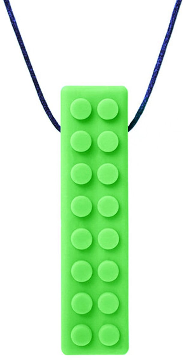 ARK Therapeutic kauwsieraad Brick Stick ketting limegroen sensorisch speelgoed.