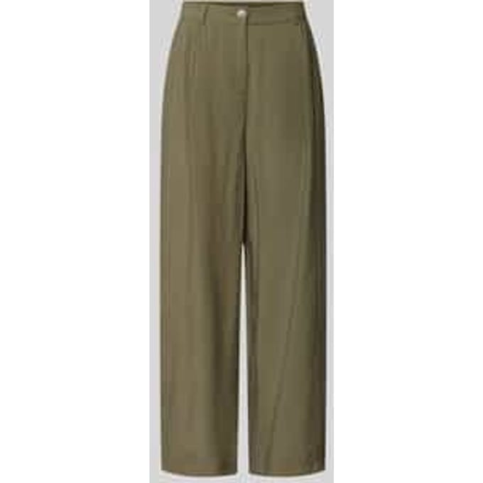 straight fit broek met bandplooien