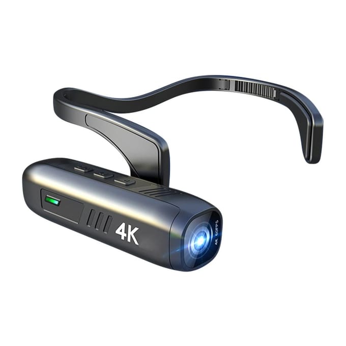 4K 30FPS Op het hoofd gemonteerde camera Draagbare WiFi-videocamera Camcorder Webcam 120 graden Groothoeklens zwart