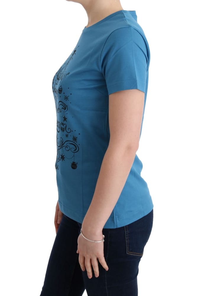 Dolce & Gabbana Dames Blauwe Katoenen 2017 Motief T-Shirt
