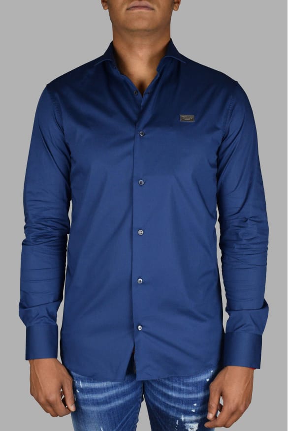 Philipp Plein Diamond Cut LS Iconisch overhemd Blauw
