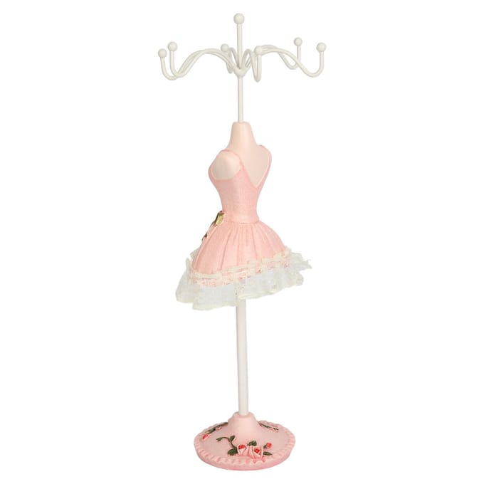 Model Jurk Sieraden Display Standaard Hars IJzer Ruimtebesparend Oorbel Ketting Hangen Mannequin lichtroze kleur