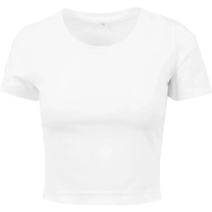 Build Your Brand - Cropped Dames T-Shirt - White maat S