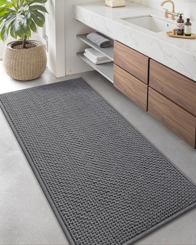 Ibenzoa® Zachte en Antislip Badmat van Chenille voor Badkamer en Douche