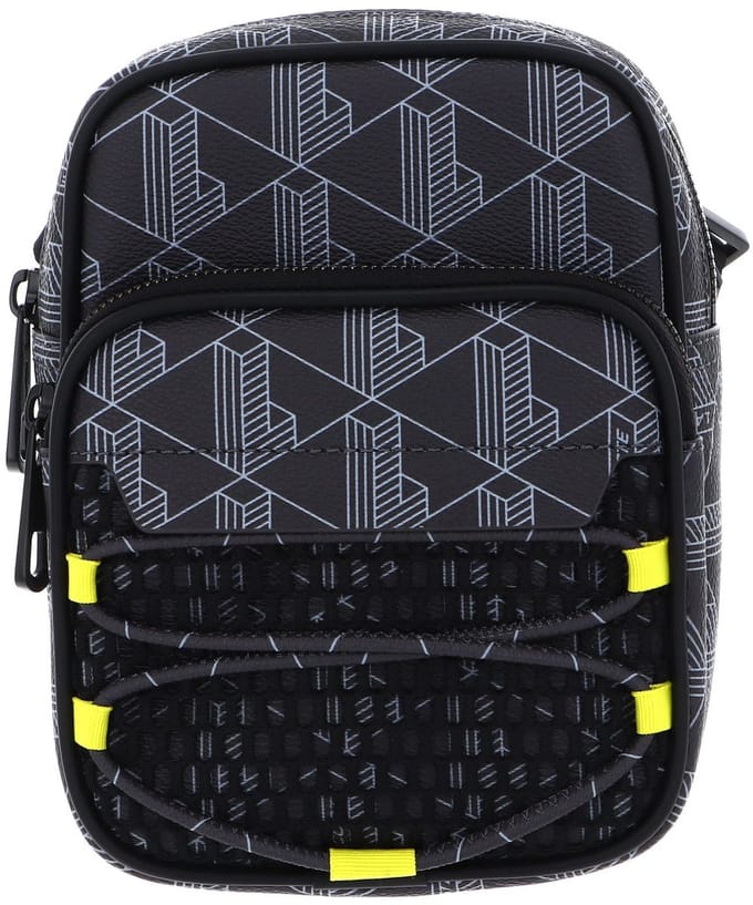 LACOSTE Schoudertas Reporter Bag Mesh Mono Periscope Blue Donkergrijs