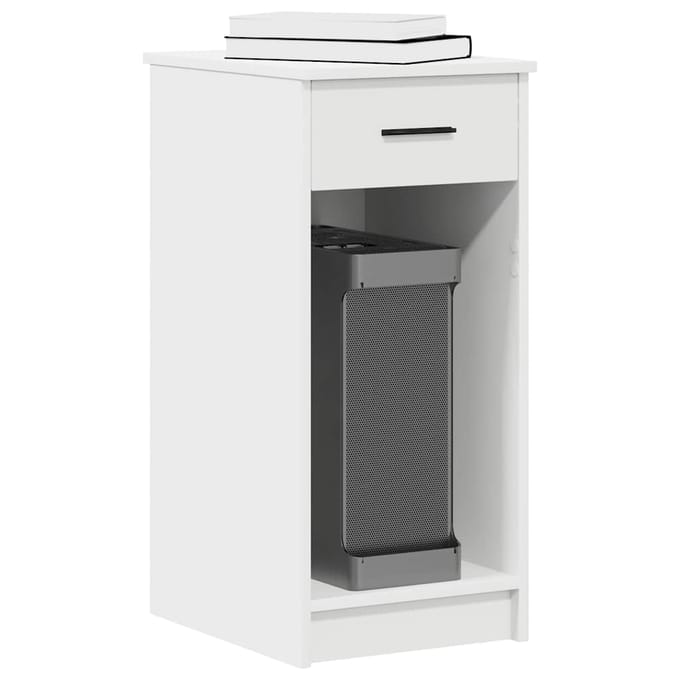 vidaXL - Computertorenstandaard - met - lade - 35x45x77 - cm - wit