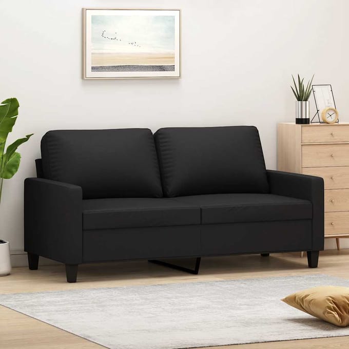 vidaXL - Tweezitsbank - 140 - cm - kunstleer - zwart