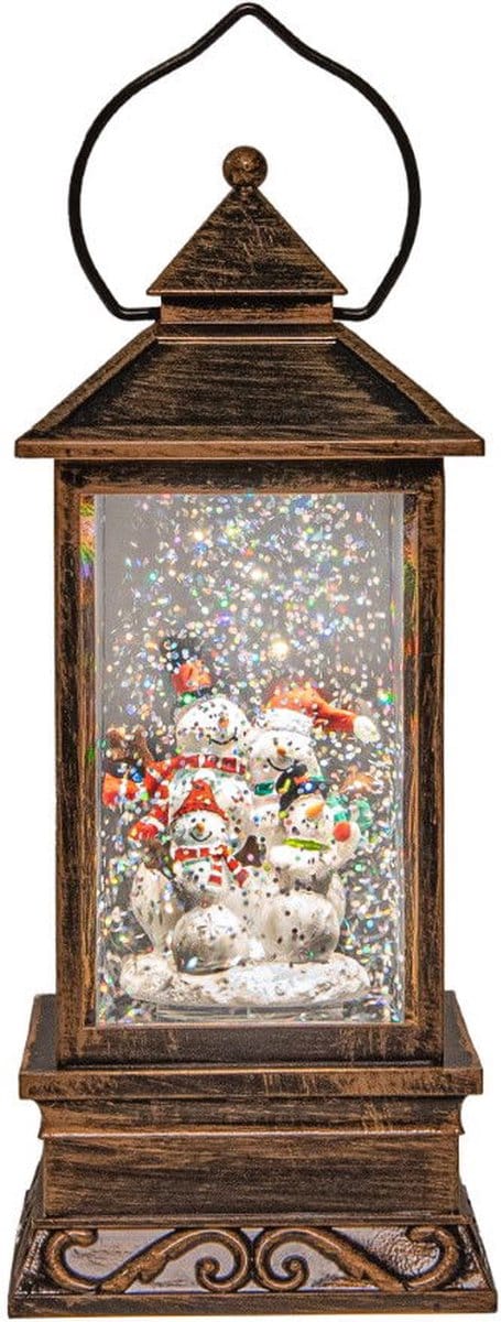 Anna's Collection - Lantern With Snowman In Glitter Water Led Warm...