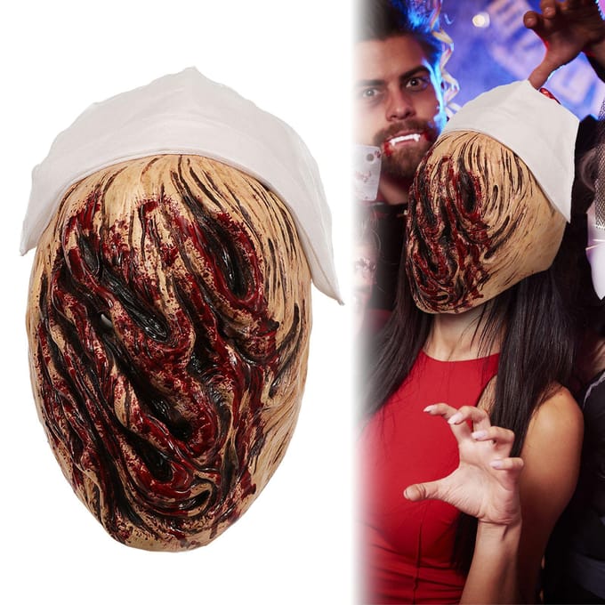 Masque d'horreur d'infirmière au visage pourri, amusant pour les vacances One size rouge
