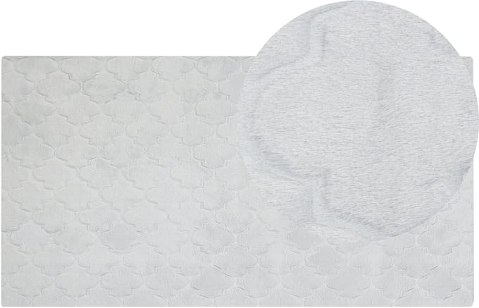 GHARO - Hoogpolig vloerkleed - Lichtgrijs - 80 x 150 cm - Polyester