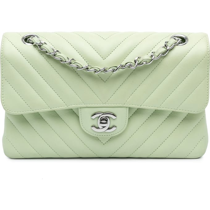 Chanel 19 Mini Flap Bag Lichtgroen Lamsleer