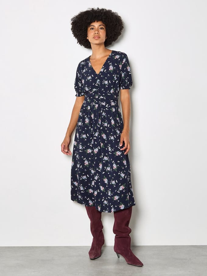 Midi-jurk met bloemenprint