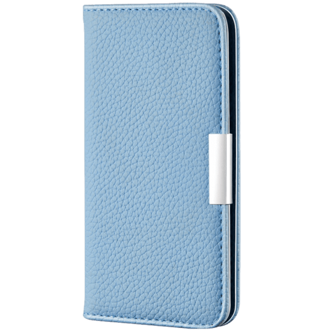 Mocaa iPhone 12 Mini Litchi Mini Wallet Hoesje Blauw