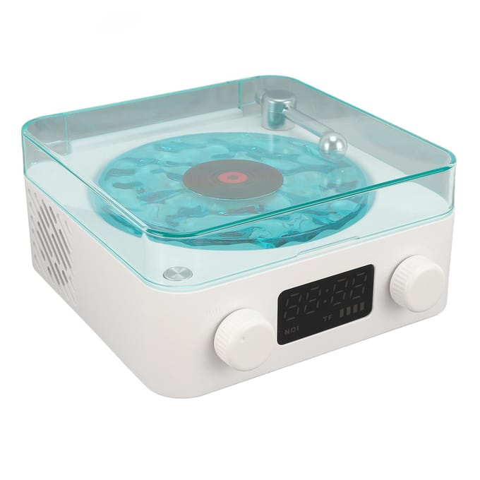 Waves Speler Draadloos Compact Stereo Geluid Sfeerlicht Creatief Cadeau Draagbaar Vintage Waves wit