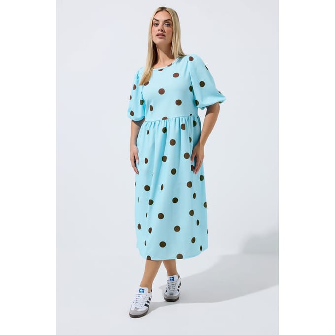 Limited Collection Blauwe Jurk Met Stippen Size 38