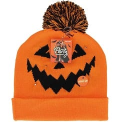 Beanie Halloween met Led - One Size - Oranje