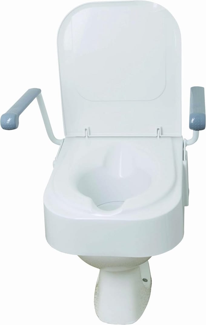 Verhoogde toiletbril met armsteunen – Verstelbaar en antislip
