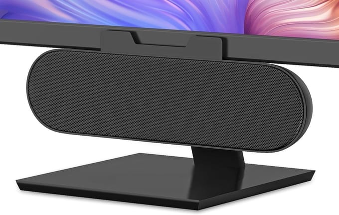 PC Luidspreker - Mini Soundbar - Ruimte Besparen - Clip-on Design - USB Aansluiting - Zwart