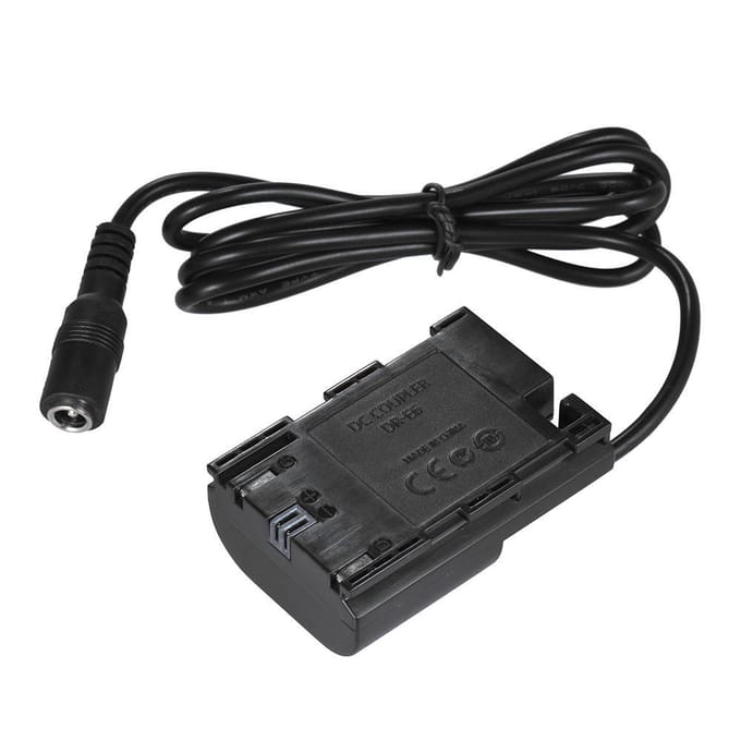 LP-E6 Volledig Gedecodeerde Dummy Batterij DC Koppelaar Connector voor Canon Camera gray