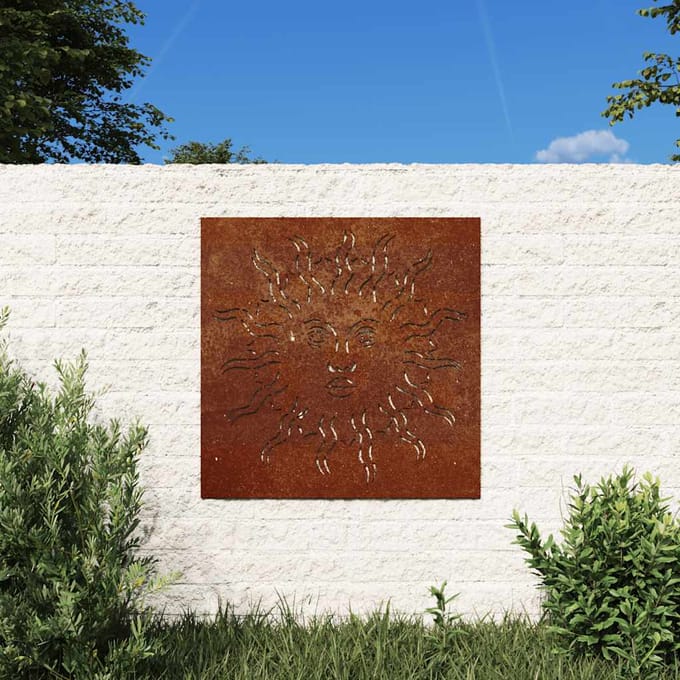 vidaXL - Wanddecoratie - tuin - zonontwerp - 55x55 - cm - cortenstaal