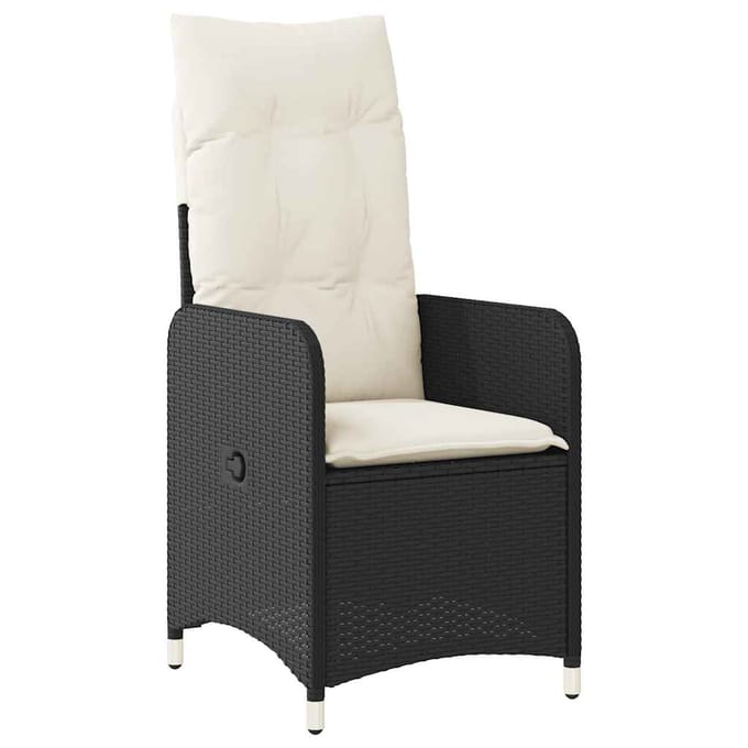 vidaXL - 9-delige - Bistroset - met - kussens - poly - rattan - zwart
