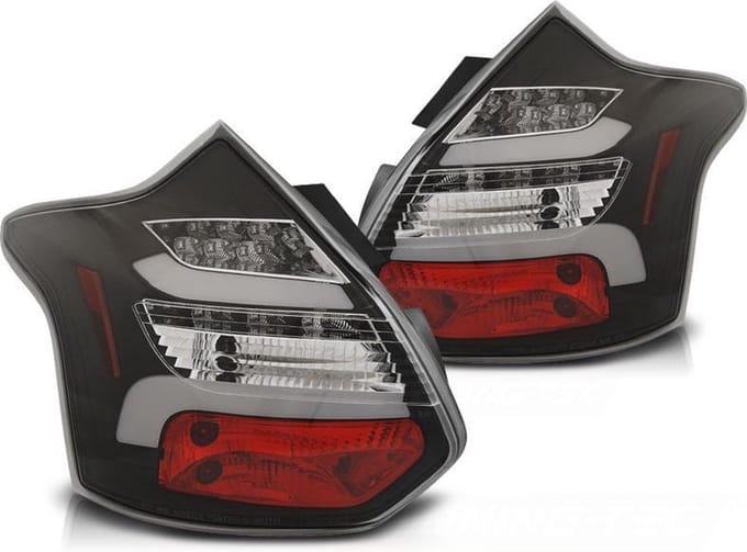 Achterlichten FORD FOCUS 3 11-10 14 HATCHBACK ZWART LED STRIP SEQ IND