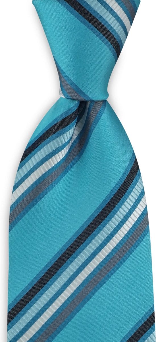 JB Collection - Stropdassen - stropdas London Connection - turquoise / grijs / marineblauw / wit