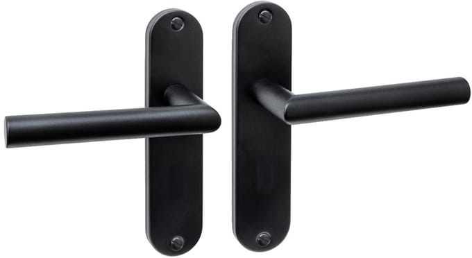 Intersteel Deurkruk Jura basic op schild ovaal 185x41mm blind zwart