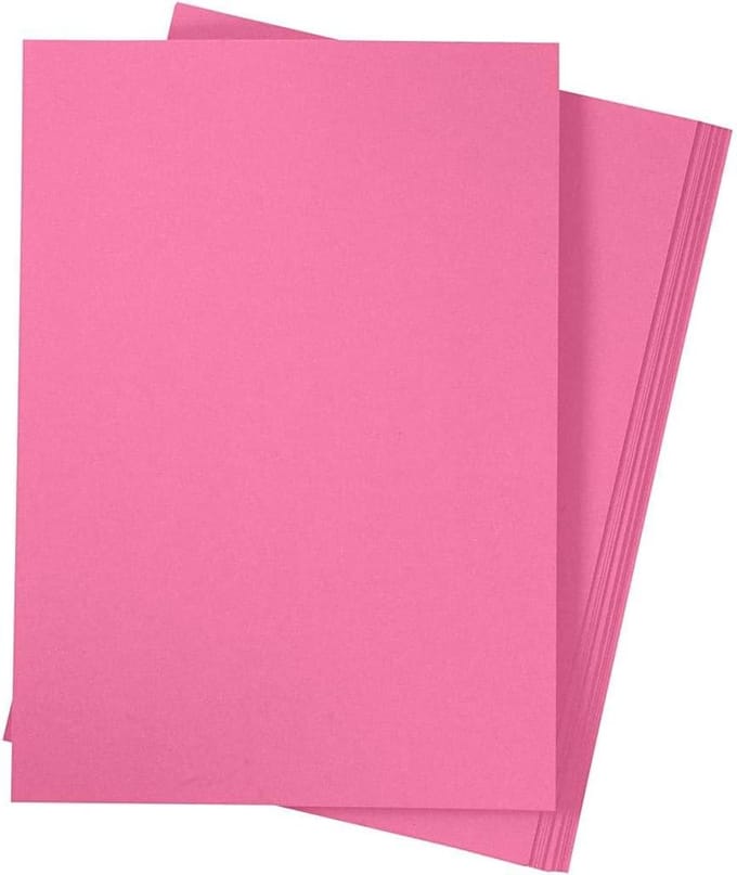 Roze papieren kaart en briefpapier - een maat