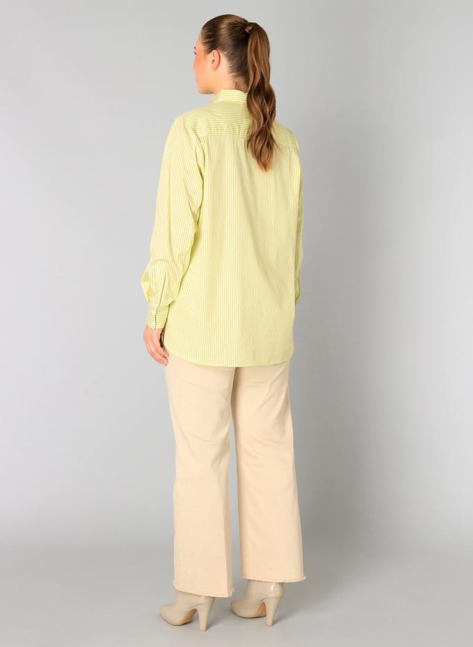 YESTA Vaishnavi Tops - Off White/Citric Gre - maat 4(54/56)
