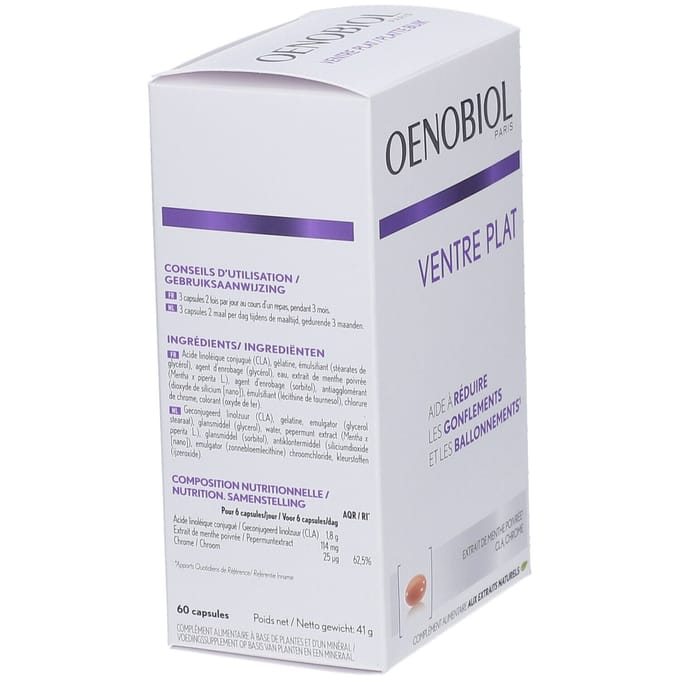 Oenobiol Platte Buik 60 capsules - afslanken & vermageren voedingssupplement