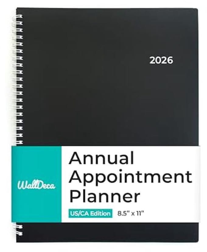Wekelijkse En Maandplanner 2022 - Flexibele Cover, 8.5 x 11'', Twin-Wire Binding en Notities