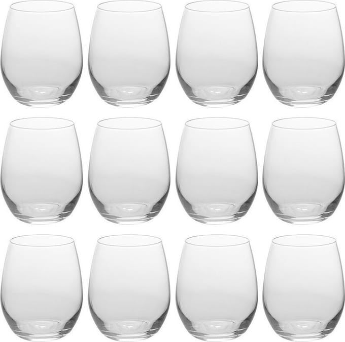 Excellent Houseware Drinkglazen - 12x stuks - 390 ml - waterglazen - sap