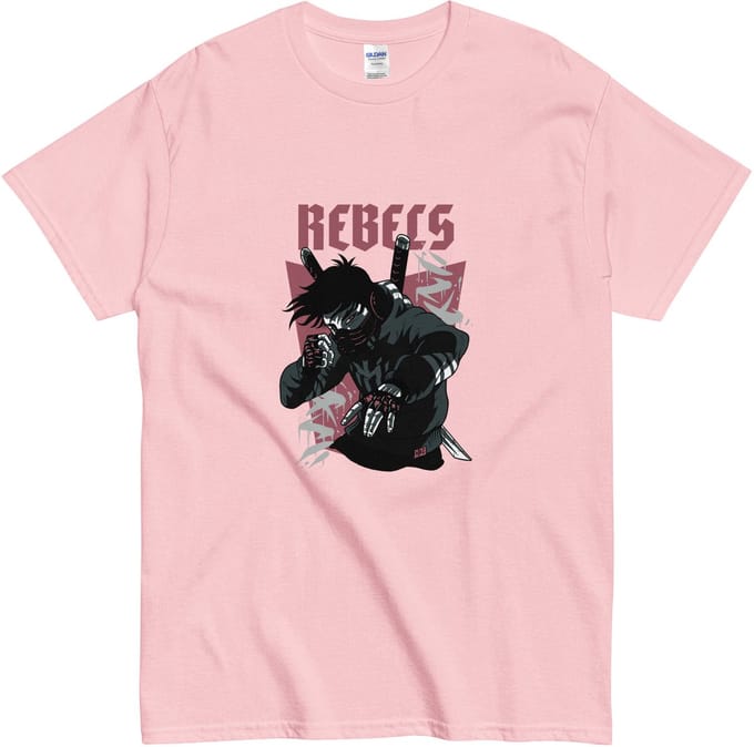 Anime Rebels T Shirt Dames Heren - Katoen - Roze - M