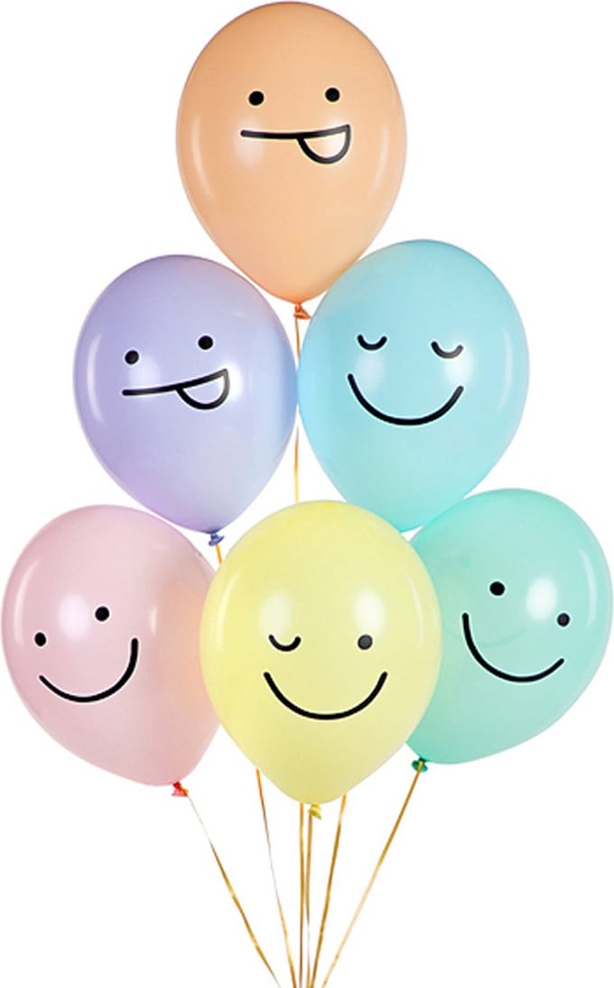 Partydeco - Partydeco ballonnen - Funny Faces (6 stuks)