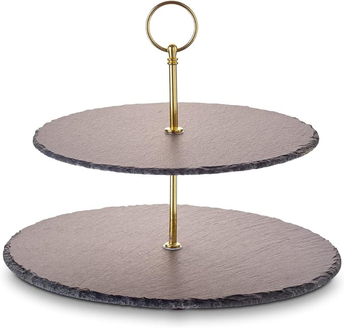 RUX® Serveertoren - Etagere - Tapasplank - Goud- ‎32cm x 4cm x 30cm
