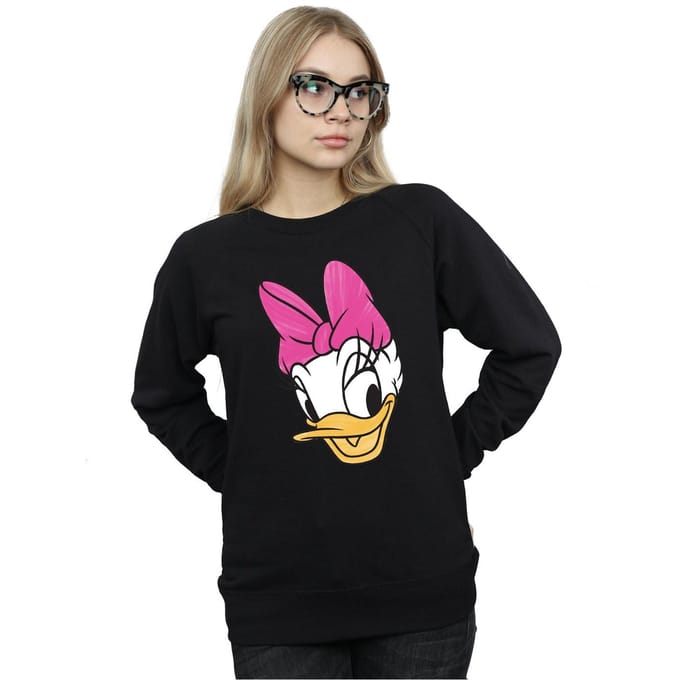 Disney Dames/Dames Daisy Eend Hoofd Geschilderd Sweatshirt (Zwart)